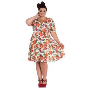 Hell Bunny Vixen Pumpkin 50’s Style Dress